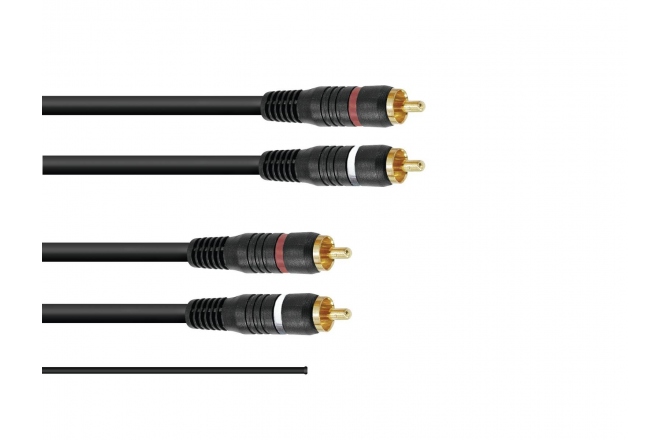 Cablu RCA stereo Omnitronic RCA cable 2x2 ground 1.5m