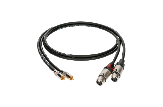 Cablu RCA-XLR dublu ecranat Klotz supreme RCA cable with straight RCA and XLR female plugs gold-plated contacts - 1.5 m - 2 pieces (1 blister)