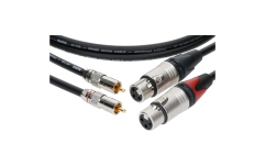 Cablu RCA-XLR dublu ecranat Klotz supreme RCA cable with straight RCA and XLR female plugs gold-plated contacts - 1.5 m - 2 pieces (1 blister)
