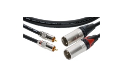 Cablu RCA-XLR ecranat Klotz supreme RCA cable with straight RCA and XLR male plugs gold-plated contacts - 1.5 m - 2 pieces (1 blister)
