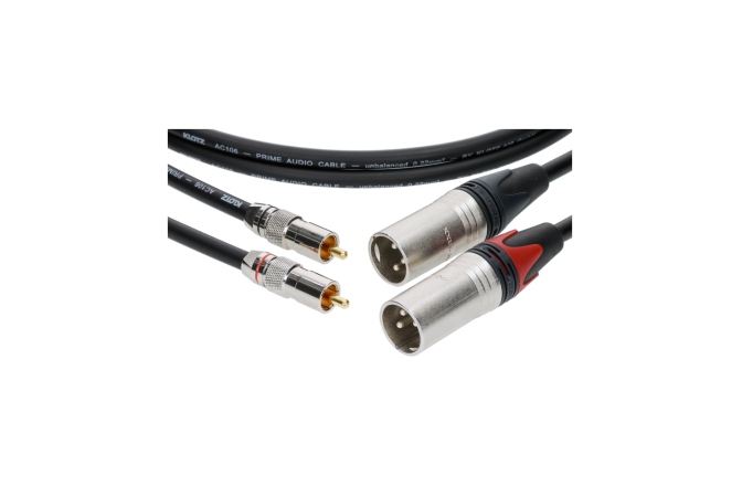 Cablu RCA-XLR ecranat Klotz supreme RCA cable with straight RCA and XLR male plugs gold-plated contacts - 1.5 m - 2 pieces (1 blister)