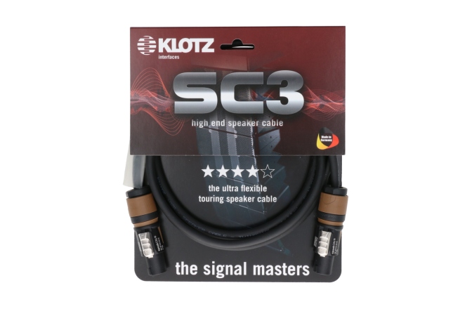 Cablu speakON flexibil Klotz 2x 2.5 mm² speaker cable PVCspeakON 2p F/F with plastic shell (NL2FXX) - cable carrier - 2 m