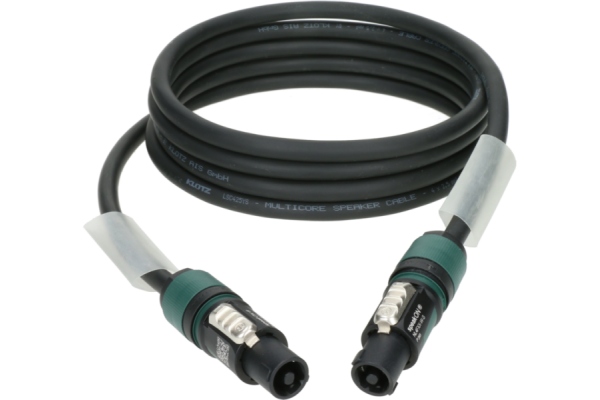4x 2.5 mm² speaker cable PVCspeakON 4p F/F with plastic shell (NL4FXX) - 2x transparent - 3 m
