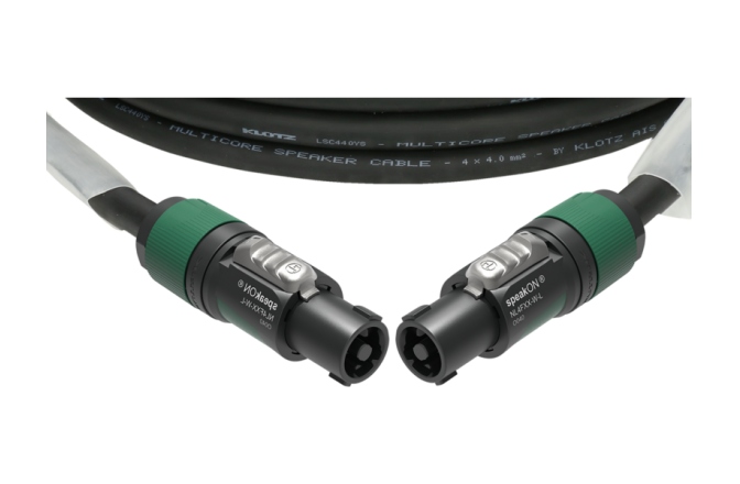 Cablu speakON flexibil Klotz 4x 4.0 mm² speaker cable PVCspeakON 4p F/F with plastic shell (NL4FXX) - 2x transparent - 15 m