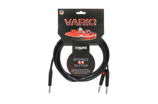 Cablu stereo chitară Klotz stereo guitar cablejack plug 3p - 2x jack plug 2p