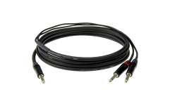 Cablu stereo chitară Klotz stereo guitar cablejack plug 3p - 2x jack plug 2p
