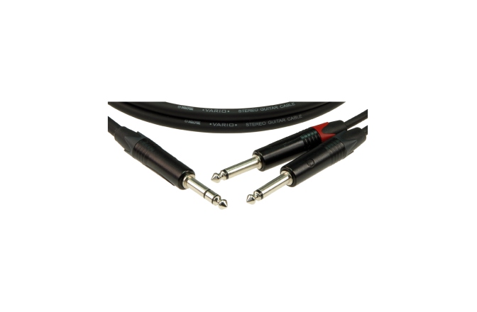 Cablu stereo chitară Klotz stereo guitar cablejack plug 3p - 2x jack plug 2p