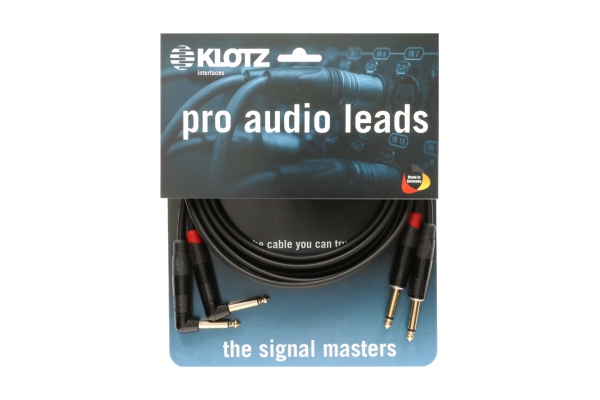 pro stereo keyboard cable straigth and angled jack plugs - 6 m