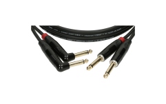 Cablu stereo profesional Klotz pro stereo keyboard cable straigth and angled jack plugs - 6 m