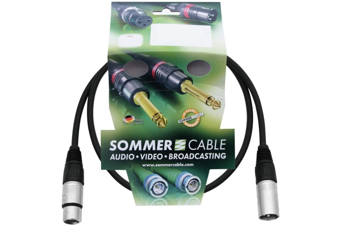 Cablu XLR Sommer Cable XLR 3pin 0.5m bk Neutrik