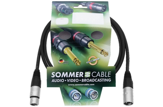 Cablu XLR Sommer Cable XLR 3pin 1.5m bk Neutrik