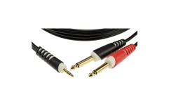 Cablu Y audio Klotz Y cable - lightweightTRS 3.5 mm - 2x TS 6.3 mm - 2 m