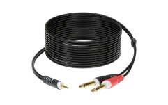 Cablu Y audio Klotz Y cable - lightweightTRS 3.5 mm - 2x TS 6.3 mm - 6 m