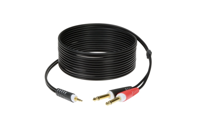 Cablu Y audio Klotz Y cable - lightweightTRS 3.5 mm - 2x TS 6.3 mm - 6 m