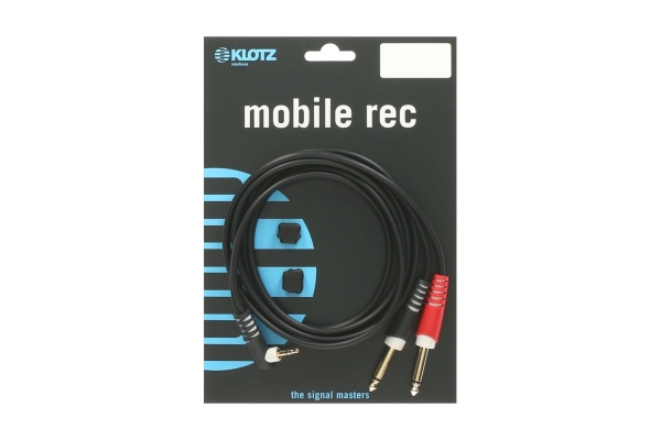 Y cable - lightweightTRS 3.5 mm, angled - 2x TS 6.3 mm - 1 m