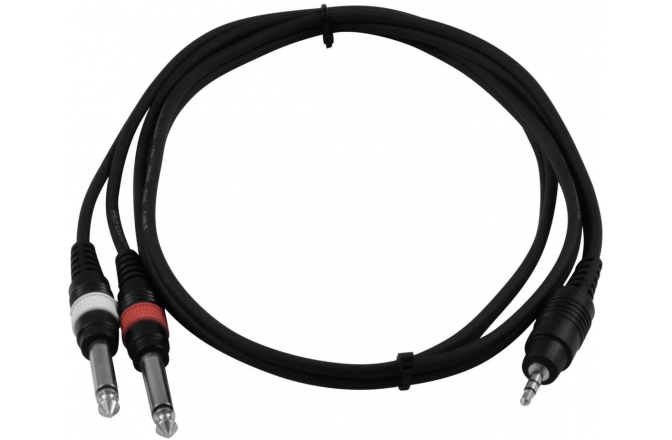 Cablu Y Omnitronic Adaptercable 3.5 Jack/2xJack 1.5m bk
