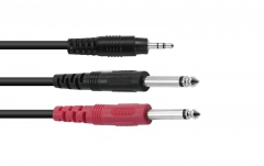 Cablu Y Omnitronic Adaptercable 3.5 Jack/2xJack ECO 1,5m bk