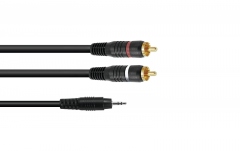 Cablu Y Omnitronic Adaptercable 3.5 Jack/2xRCA 1m bk