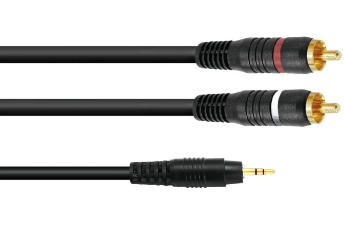 Cablu Y Omnitronic Adaptercable 3.5 Jack/2xRCA 6m bk