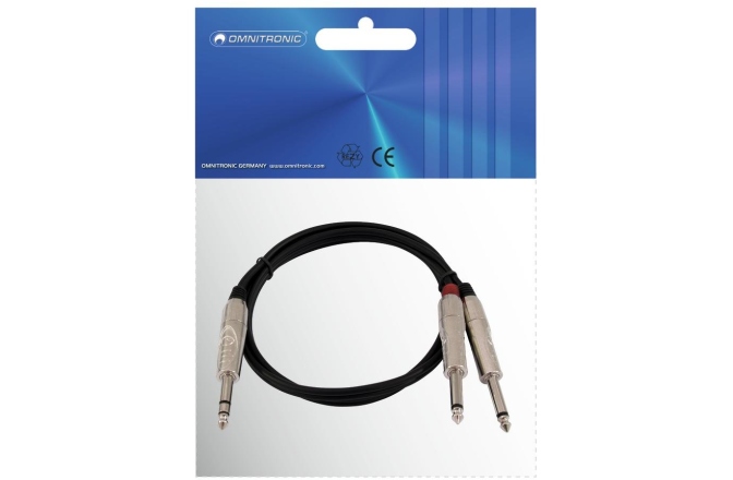 Cablu Y Omnitronic Adaptercable Jack/2xJack 3m