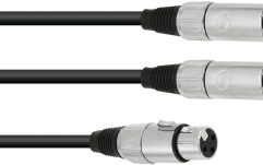 Cablu Y Omnitronic Adaptercable XLR(F)/2xXLR(M) 1m bk