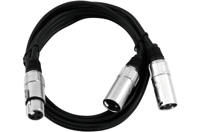 Cablu Y Omnitronic Adaptercable XLR(F)/2xXLR(M) 1m bk