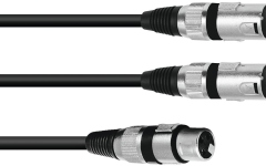 Cablu Y Omnitronic Adaptercable XLR(F)/2xXLR(M) 3m bk