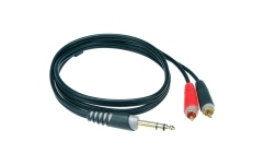 Cablu Y RCA-Jack Klotz Y cable - lightweightTRS 6.3 mm - 2x RCA - 3 m