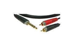 Cablu Y RCA-Jack Klotz Y cable - lightweightTRS 6.3 mm - 2x RCA - 3 m