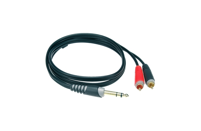 Cablu Y stereo RCA-Jack Klotz Y cable - lightweightTRS 6.3 mm - 2x RCA - 1 m