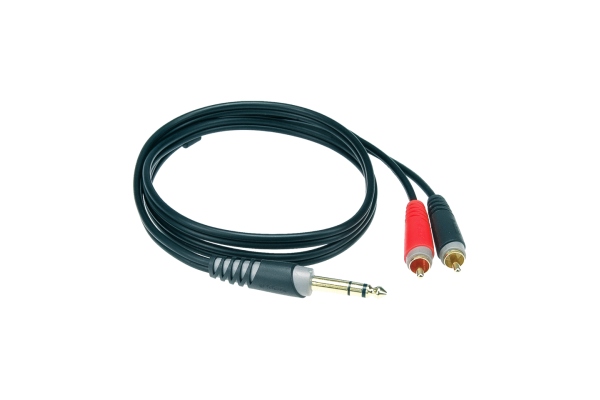 Y cable - lightweightTRS 6.3 mm - 2x RCA - 2 m Y cable - lightweightTRS 6.3 mm - 2x RCA - 2 m