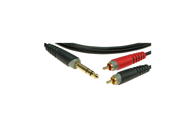 Cablu Y stereo RCA-Jack Klotz Y cable - lightweightTRS 6.3 mm - 2x RCA - 2 m
