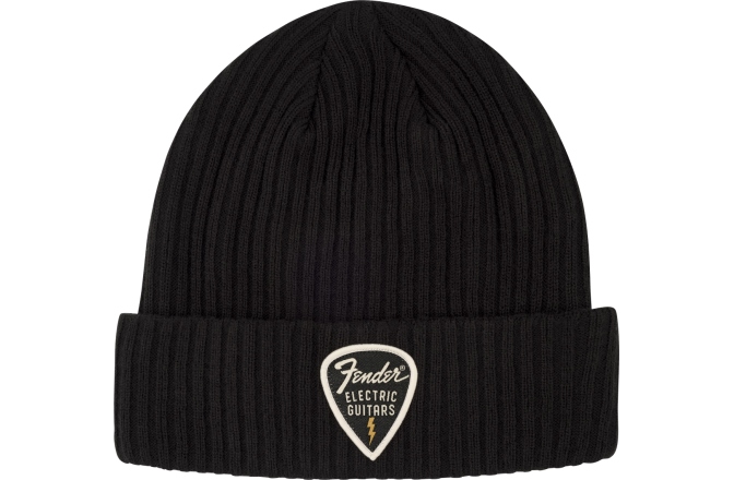 Caciulă Fender Pick Patch Ribbed Beanie Black