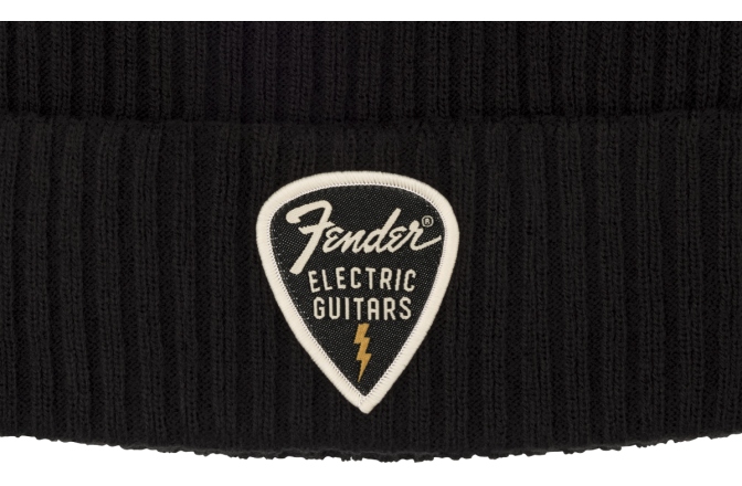 Caciulă Fender Pick Patch Ribbed Beanie Black