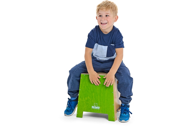 Cajon pentru copii Nino Percussion Stackable Small Cajon - Green