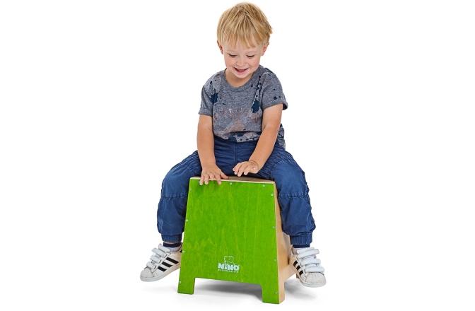 Cajon pentru copii Nino Percussion Stackable Small Cajon - Green