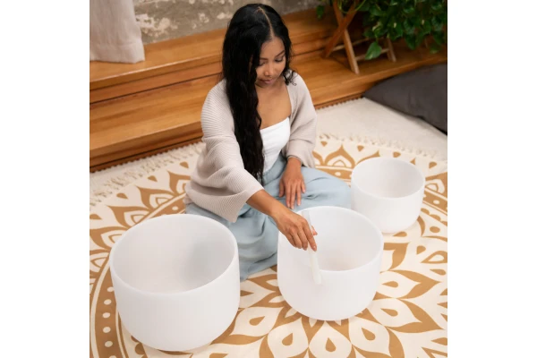 Meinl CS Bowl Set, white-frosted, Note G4, E4, C4, Throat -Solarplexus-Root Chakra — 4