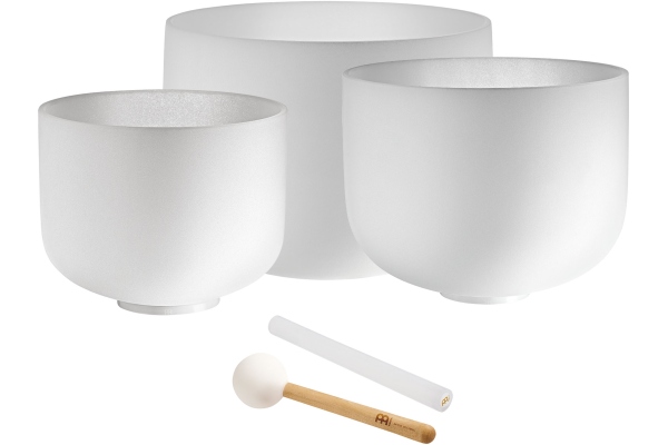 Meinl CS Bowl Set, white-frosted, Note G4, E4, C4, Throat -Solarplexus-Root Chakra