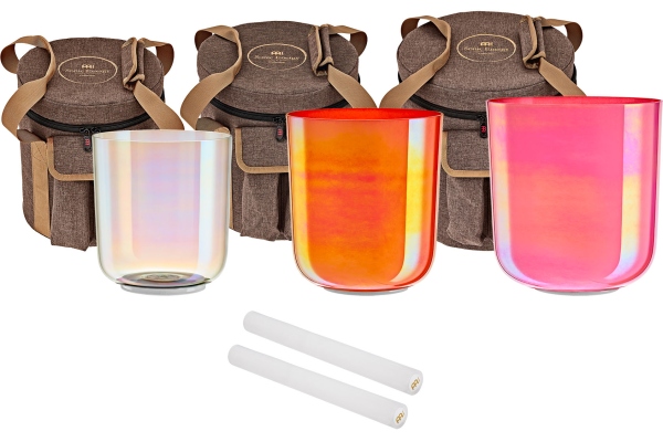 Meinl EC Singing Bowl Set, Note E4, C4, G3, Solarplexus-Root-Throat Chakra
