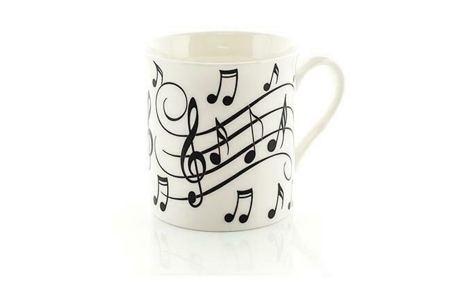 Cană pentru cafea No brand Music Notes Mug - Black On White