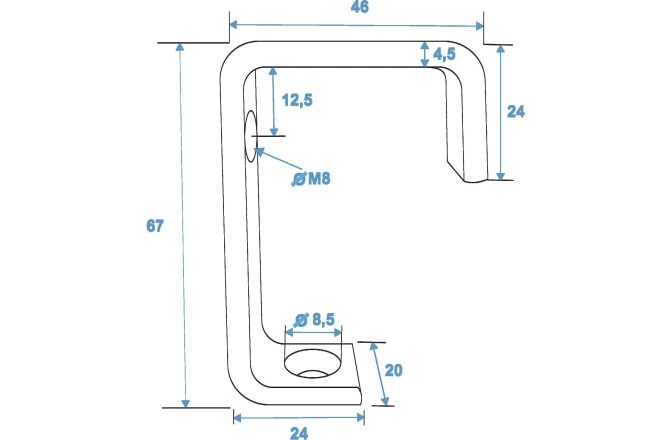 Cârlig Eurolite TH-25 Theatre Clamp silver