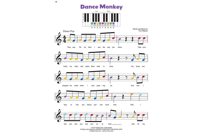Carte de cântece No brand Piano-by-Color - Pop Songs