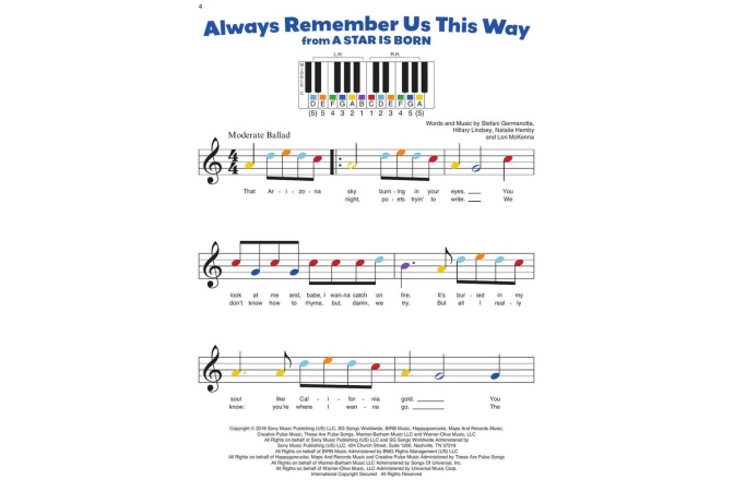 Carte de cântece No brand Piano-by-Color - Pop Songs
