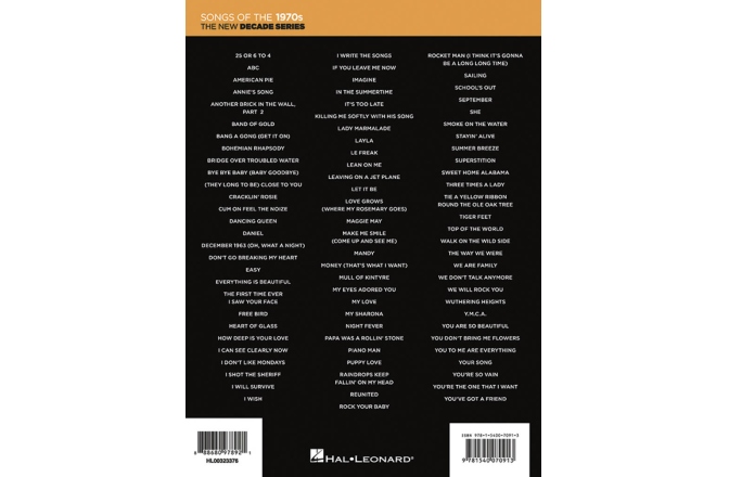 Carte de cântece No brand The New Decade Series: Songs of the 1970s