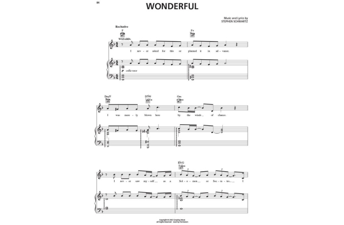 Carte partituri pian / voce No brand Wicked Piano/Vocal Selection