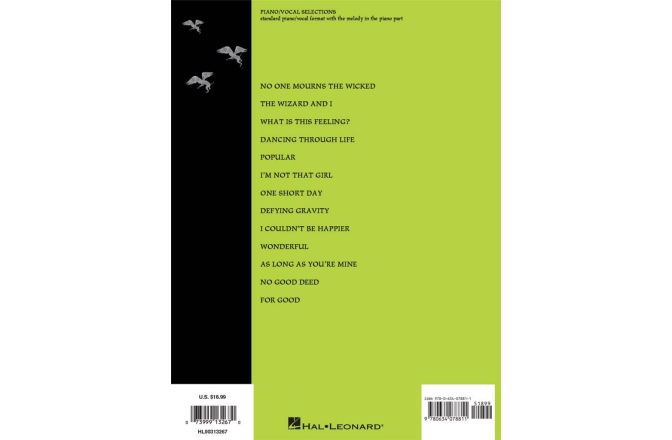 Carte partituri pian / voce No brand Wicked Piano/Vocal Selection
