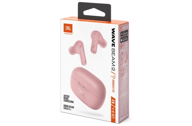 Căști Bluetooth In-Ear JBL Wave Beam 2 Pink