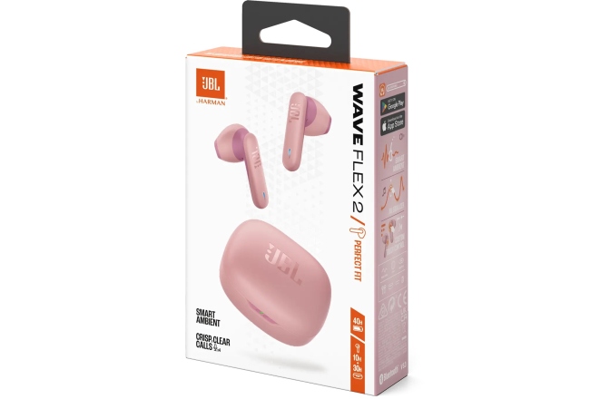 Căști Bluetooth In-Ear JBL Wave Flex 2 Pink