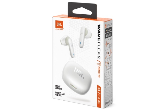 Căști Bluetooth In-Ear JBL Wave Flex 2 White