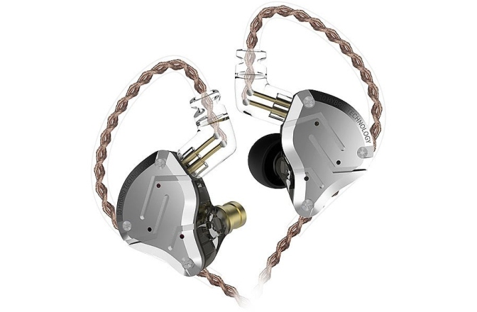 Casti monitorizare In-Ear KZ Acoustics ZS10 PRO Silver Black